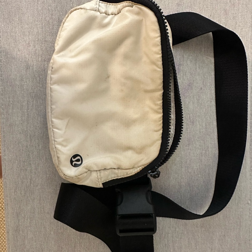 lululemon athletica Cream and Black belt bag